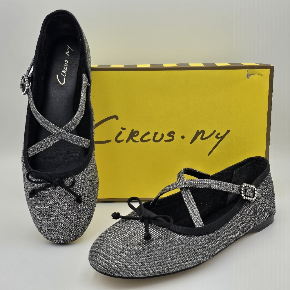 NIB Circus by Sam Edelman Zuri Jewel Ballet Flats, Black Multi, Woman's 9